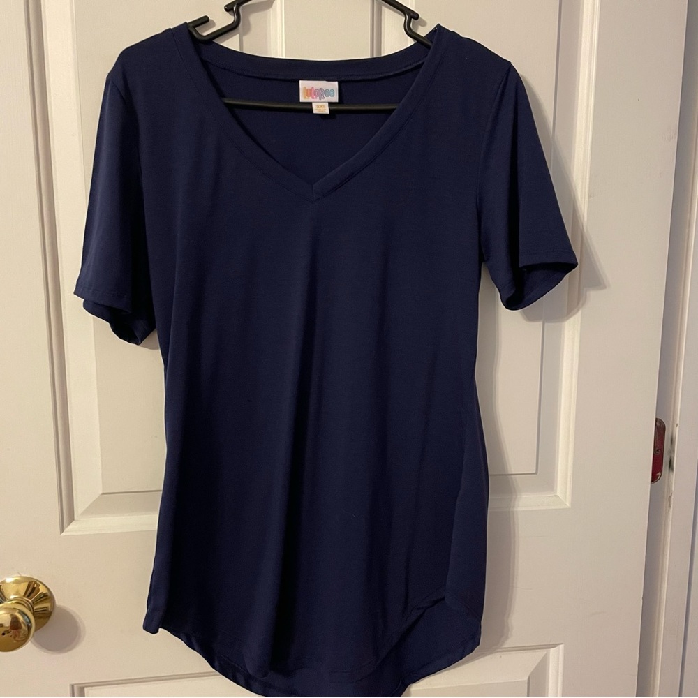 LuLaRoe Christy Top Solid Navy LLR